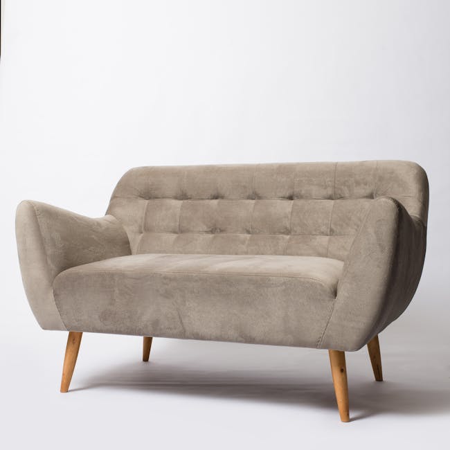 Comfortable small velvet sofa