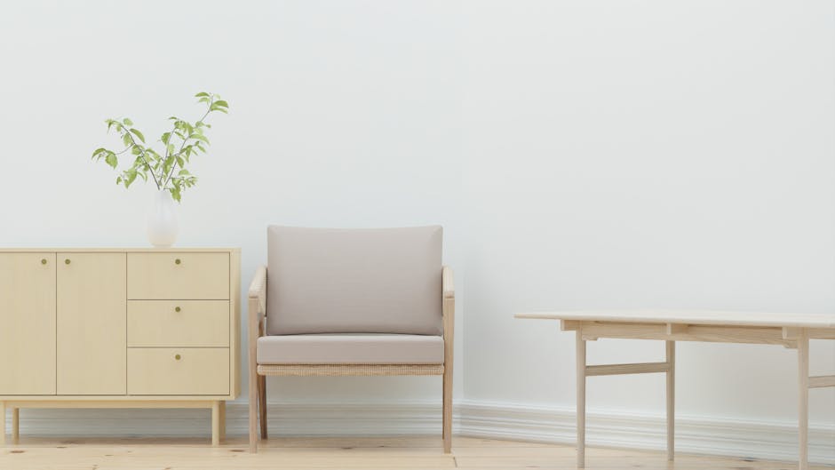 Minimalist wooden furniture set